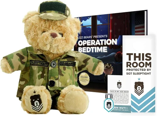 Miniatura 10 de ZZZ Bears Airman Sleeptight Air Force - Oso de peluche con libro de cuentos y sistema de sueño, regalo reconfortante para niños de la Fuerza Aérea