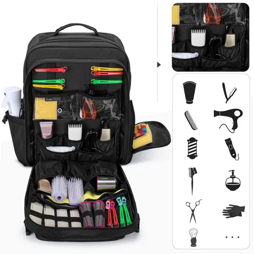 Miniatura 3 de BAFASO Estuche de peluquería, bolsa de peluquería para herramientas de peluquería (solo bolsa), color negro