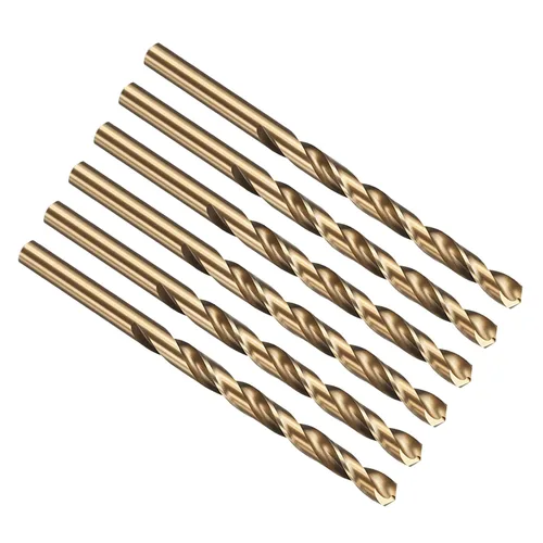 Miniatura 317 de PATIKIL Broca Jobber de 0.039 in, vástago recto M35 cobalto 5% acero de alta velocidad 135° acabado dorado para metal duro de acero inoxidable - 2