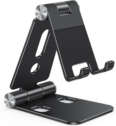OMOTON Soporte plegable para teléfono celular, soporte de aluminio portátil C4, soporte ajustable para teléfono compatible con iPhone 13/12/11 Pro