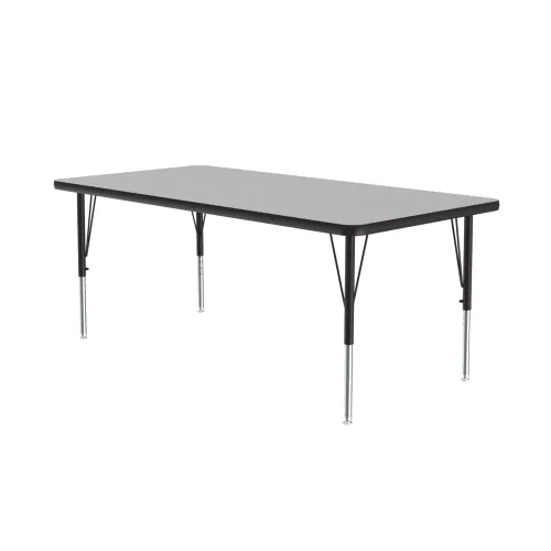 Miniatura 28 de Correll Mesa de Actividades Rectangular para Aula de 24"x36", Altura Ajustable (19"-29"), Granito Negro Laminado Térmico Fusionado Duradero