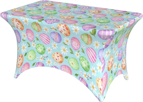 Miniatura 26 de Mantel rectangular ajustable de elastano elástico con estrellas patrióticas americanas de 4 pies, protector de mesa para fiestas, eventos