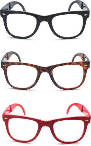 Miniatura 11 de Gafas de lectura plegables de plástico retro unisex con bolsa