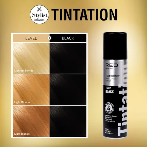 Miniatura 3 de Red by Kiss Tintation - Aerosol para dar coloración temporal al cabello, Cobertura instantánea para retocar las raíces grises, Resistente al agua