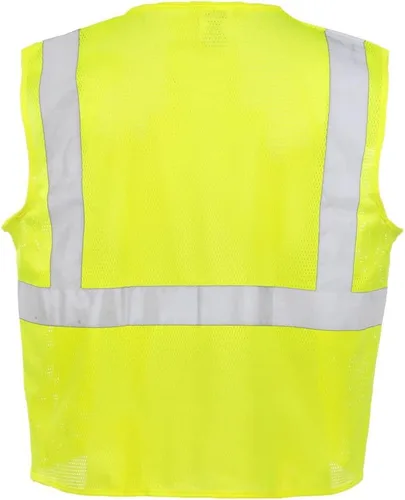 Miniatura 3 de J. J. Keller & Associates, Inc. Chaleco de seguridad tipo R Clase 2 - Malla de poliéster Hi Viz, paquete de 3 unidades Lima