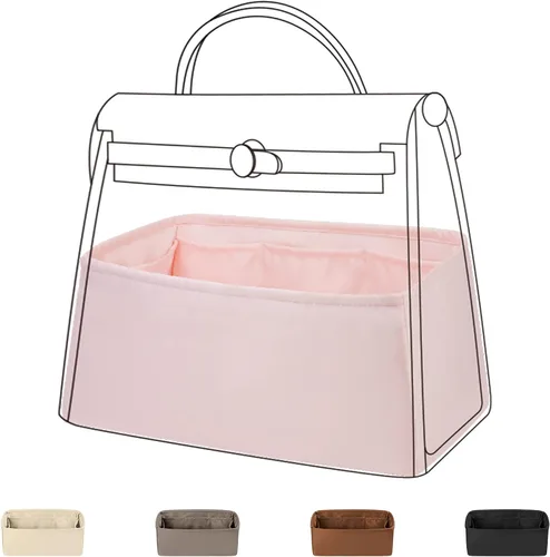 DGAZ Organizador de bolso de seda para bolsas de Hermes Herbag 313950, organizador de bolsos y bolsas de lujo, inserto de bolsa Simplicity (rosa,