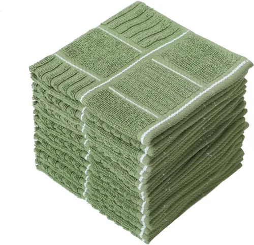Miniatura 14 de Glynniss Paños de cocina para lavar platos, trapos de algodón para limpieza en seco, paquete de 8 paños de cocina (gris, 12 x 12 pulgadas)