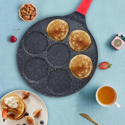 Miniatura 6 de Sartén para huevos para tortillas, sartén para panqueques de dólares plateados para niños, mini panqueques, sartén antiadherente para desayuno
