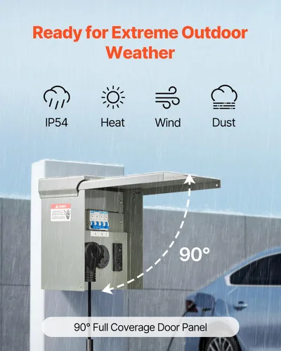 Miniatura 4 de VEVOR Panel de salida de energía temporal, caja de interruptor eléctrico para RV resistente a la intemperie con receptáculo de 20/30/50 amperios