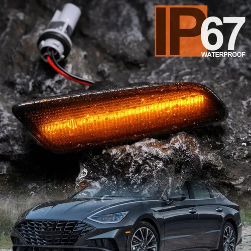 Miniatura 5 de Luces LED de posición laterales de repuesto para Hyundai Sonata DN8 2020 2021 2022 2023 ámbar LED ámbar marcador lateral de parachoques delantero