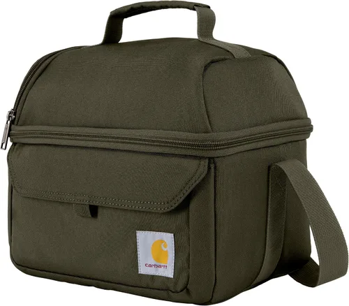 Miniatura 7 de Carhartt Lonchera con dos compartimentos para 12 latas, duradera, totalmente aislada, para mujeres y hombres, lonchera grande (negro)