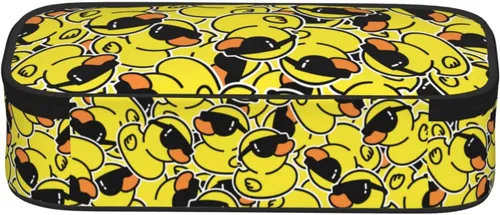 Miniatura 3 de Perinsto Divertidos patos de goma con estuche de lentes de sol de gran capacidad, caja de papelería con múltiples compartimentos, soporte para Pato
