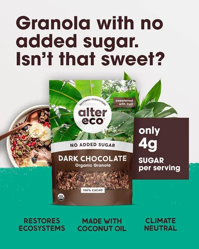 Miniatura 3 de Alter Eco Granola de Chocolate Oscuro, Desayuno y Snack Saludable y Orgánico, Endulzado Naturalmente con Fruta, Vegano, Sin Azúcares ni Aditivos