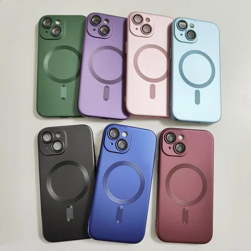 Miniatura 6 de ankofave Funda Magnética para iPhone 14 Plus para Mujeres, Funda Resistente Mate de Lujo Diseño Suave Metálico con Protector de Lente de Cámara