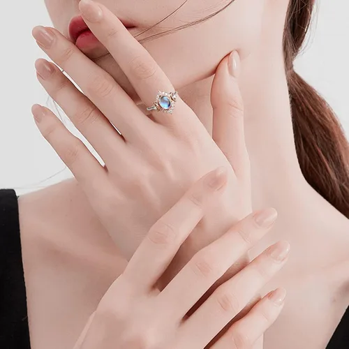 Miniatura 4 de Anillos de compromiso con la vida en anillos de luna y sol anillos de aniversario de compromiso boda celestial regalos de moda para damas regalos