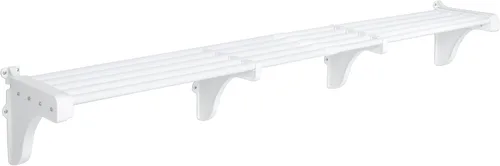 EZ Shelf -Estante de garaje expandible- 40.5 a 75 pulgadas -Blanco- Fácil de instalar - Fuerte (hasta 250 libras) - Alternativa de estantería de
