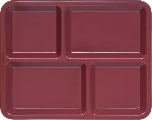 Miniatura 2 de Carlisle FoodService Products Bandeja de Cafetería / Comida Rápida para Mano Derecha de 4 Compartimentos, 8.5" x 11", Arándano Rojo Oscuro