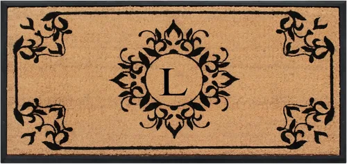 Miniatura 13 de A1HC - Tapete de puerta con monograma de fibra de coco natural para puerta delantera, 24 x 48, felpudo duradero tratado anti-desprendimiento