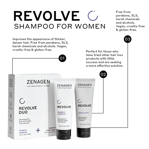Miniatura 6 de ZENAGEN Revolve Champú Espesante para Mujeres Apoya la Apariencia de Cabello Más Abundante y de Aspecto Más Saludable, Desarrollado para Cabello