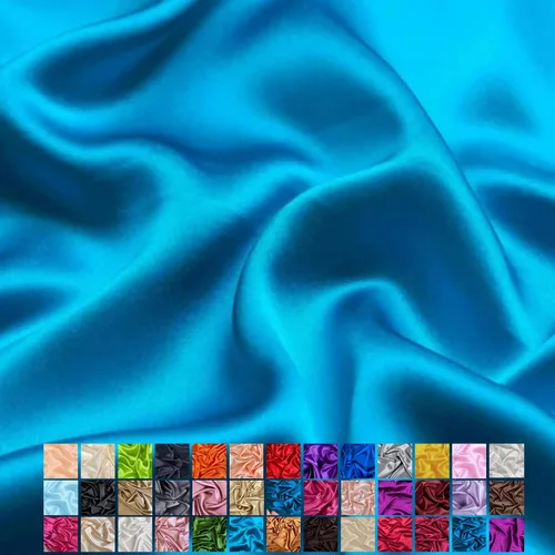 Miniatura 30 de Yard - Tela de satén sedosa elástica de alta calidad - Tela para vestidos y faldas - Suave como la seda, brillo metálico, ideal para bodas y diseño