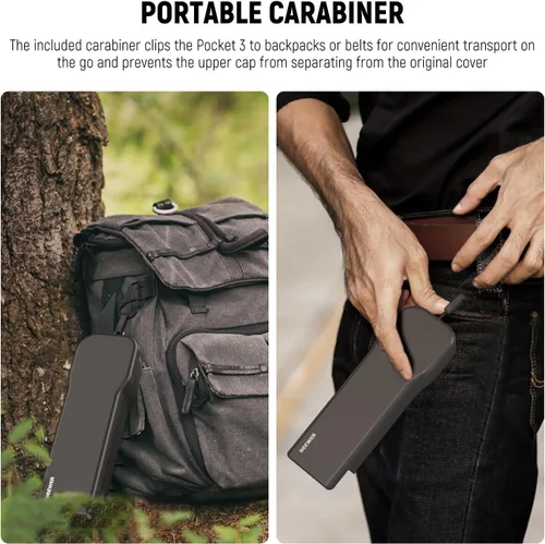 Miniatura 4 de NEEWER Funda protectora de bolsillo 3 con mosquetón y 2 fundas de sombrilla compatibles con DJI Osmo Pocket 3 Gimbal Camera, resistente a prueba