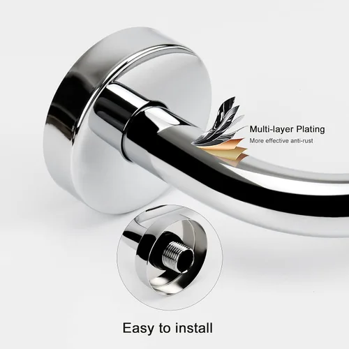 Miniatura 5 de NearMoon Brazo elevador de cabezal de ducha en forma de S, brazo extensor de ducha con brida, conexión estándar de 1/2 pulgada, accesorio de baño