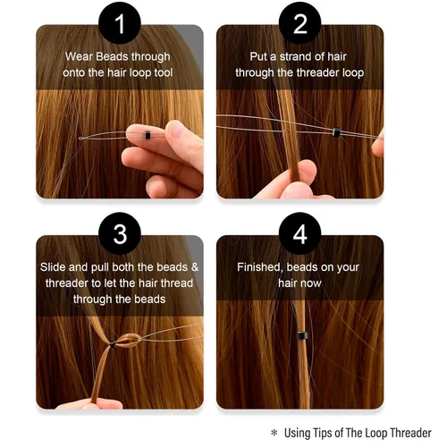 Miniatura 5 de NEWISHTOOL Kit de micro enlaces para extensiones de cabello, pinzas para extensiones de cabello con cuentas, herramienta de gancho y aguja de bucle