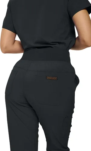 Miniatura 4 de MONARCH UNIFORMS Conjunto de ropa quirúrgica elástica para mujer en pantalones regulares y pequeños con parte superior para mujer