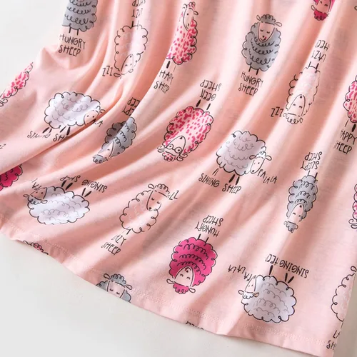 Miniatura 7 de Inadays Camisón de algodón para mujer, ropa de dormir de manga corta, camisón casual con estampado, vestido de dormir holgado y cómodo pijama