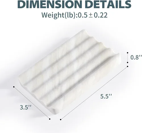 Miniatura 5 de Jabonera de mármol para ducha, soporte de jabón de barra con diseño de ondas de agua, fácil limpieza para fregadero de cocina, baño, bandeja de Agiax