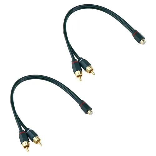 Divisor RCA de 12 pulgadas, 1 hembra a 2 machos, paquete de 2 unidades, cable RCA Y RCAs de video para automóvil, divisor de cable de audio RCA,