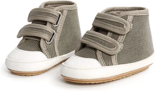 Miniatura 20 de COSANKIM Zapatos deportivos para bebé niño y niña, zapatos de tobillo altos, antideslizantes, suela suave, zapatos de cuna para niños pequeños