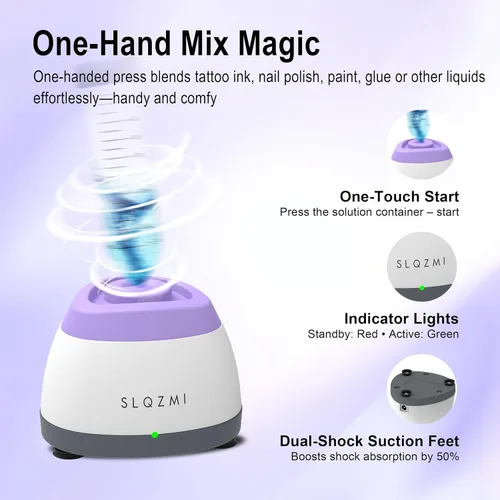 Miniatura 3 de Mezclador Mini Vórtice, Agitatedor de Esmalte de Uñas, Agitatedor de Pintura y Mezclador de Pintura para Esmalte en Gel, Pinturas Acrílicas, Púrpura