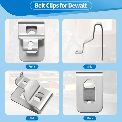 Miniatura 5 de 4 piezas de clips de cinturón para Dewalt, clip de repuesto premium de acero inoxidable 304, con tornillos, para Dewalt DCD7771 Compatible