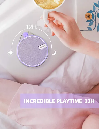 Miniatura 3 de Altavoz portátil INSMY IPX7 resistente al agua con Bluetooth, inalámbrico, para exteriores y la ducha, con sonido de alta definición, tarjeta TF