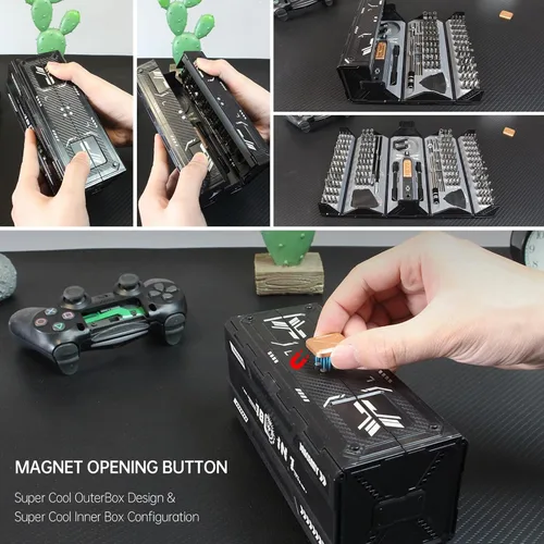 Miniatura 8 de Mini destornillador eléctrico, JAKEMY destornillador de potencia de par ajustable de doble modo, destornillador de precisión magnético inalámbrico