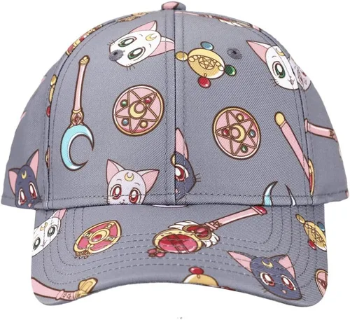 Miniatura 2 de Bioworld Sailor Moon Cats & Symbols All Over Print Sombrero El Snapback Gris, Gris