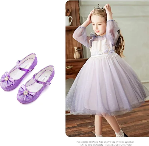 Miniatura 6 de Furdeour - Zapatos de vestir para niñas estilo Mary Jane ideal para damitas de honor, zapatos con brillantina de princesa para niñas pequeñas