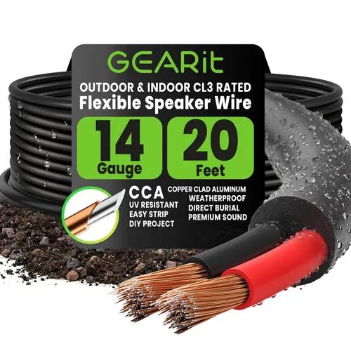 Miniatura 14 de GEARit Cable de altavoz para exteriores con clasificación CL3, cable de altavoz de calibre 10, cable de altavoz de 100 pies para altavoces