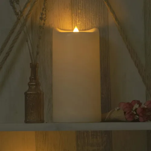 Miniatura 6 de Vela LED sin llama de 8 x 4 pulgadas, funciona con pilas, luz parpadeante impermeable al aire libre con control remoto y temporizador para fiesta