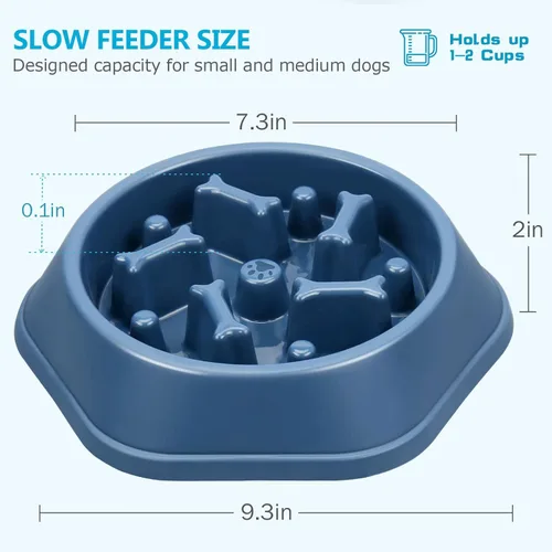 Miniatura 2 de UPSKY Cuenco de alimentación lenta para perros, antiasfixia, alimentación más lenta, cuencos de rompecabezas para mascotas, platos interactivos