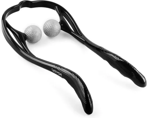 VOYOR Masajeador de cuello Shiatsu de tejido profundo de doble punto de gatillo masajeador de hombro para aliviar el dolor, diseño de mango