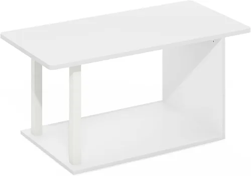 Miniatura 5 de Furinno Mesa de Café Básica, Mesa de Café Moderna de 2 Niveles con Estante Abierto, Mesa Auxiliar de Fácil Montaje, para Sala de Estar, Dormitorio