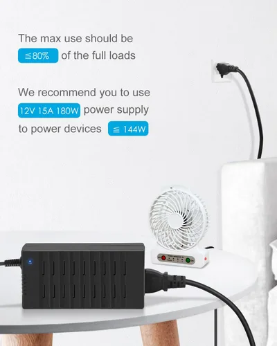 Miniatura 7 de ALITOVE Fuente de alimentación de 12 V 15 A CC 12 voltios 15 amperios 180 W controlador LED adaptador de corriente convertidor de CA a CC 10A 5A