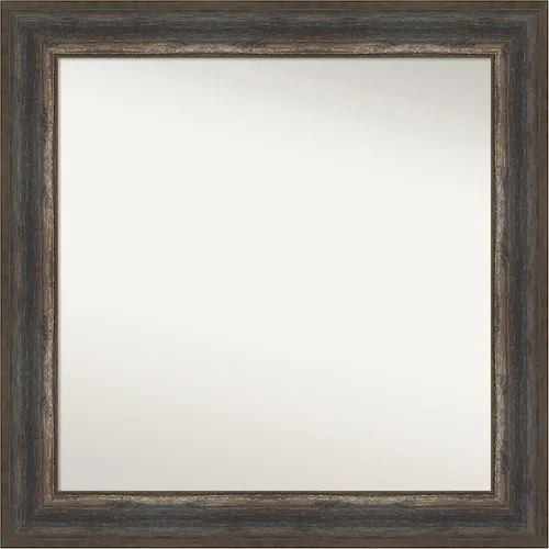 Miniatura 341 de Amanti Art Espejo de baño marrón para sobre el fregadero, 25 x 25 pulgadas, hecho a medida, espejo de tocador cuadrado marrón medio, marco de madera