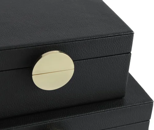 Miniatura 6 de HofferRuffer - Cajas de joyería de piel sintética, juego de 2 piezas de cajas decorativas de almacenamiento con accesorios organizadores y herrajes