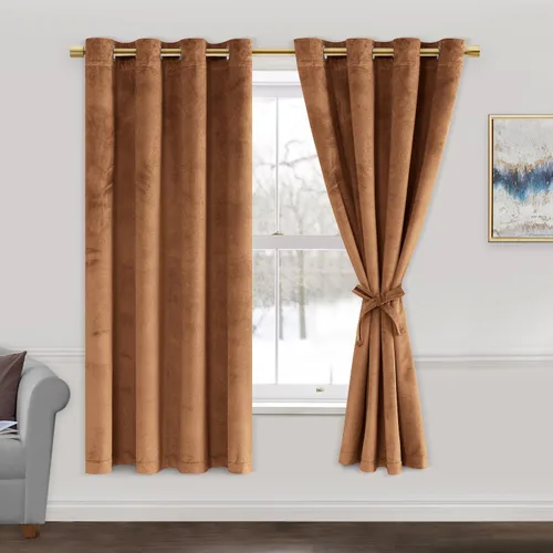 Miniatura 125 de JIUZHEN - Cortinas de terciopelo gris de 63 pulgadas opacas para sala de estar - Cortinas gruesas de terciopelo con ojales para ventana