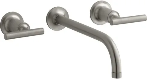 Miniatura 25 de Kohler T14413-4-BGD Purist - Grifo de pared para lavabo Cromo pulido
