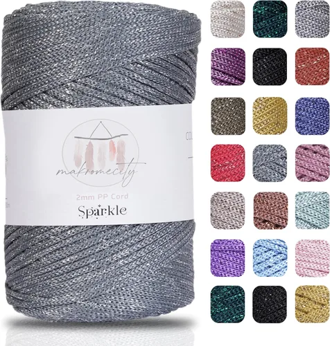 Miniatura 20 de Makromecity, 2 carretes de cordón de macramé de poliéster de 2 mm x 250 yardas (750 pies) de 2 mm de cordón de polipropileno para macramé, ideal