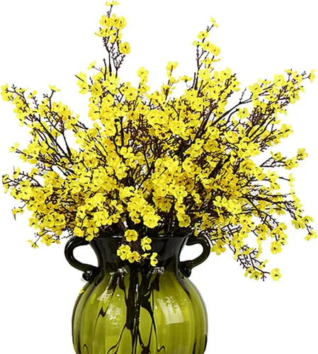 Miniatura 42 de JAKY-Global Flores Artificiales de Tela Aliento de Bebé 12 Ramos Plantas de Seda Falsas Europeas Decoración de Boda Fiesta Ramos de Tacto Real DIY